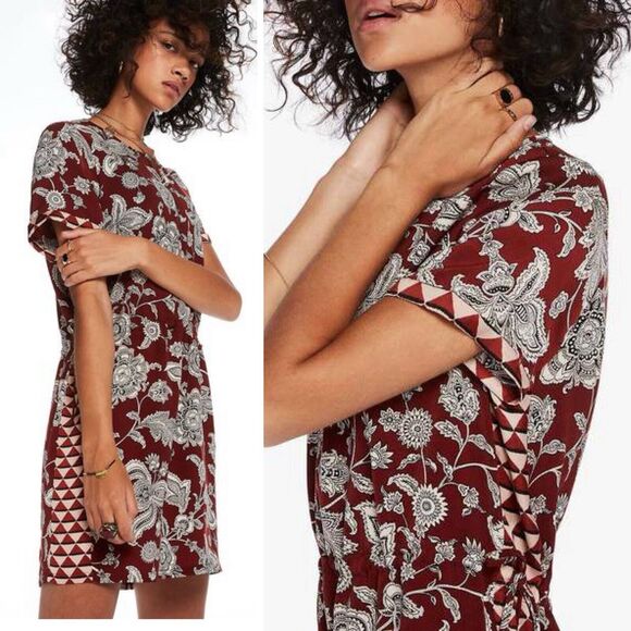 Scotch and Soda Womens M Hip Hop Voila Short Sleeve Mixed Print Mini Dress - Picture 2 of 16